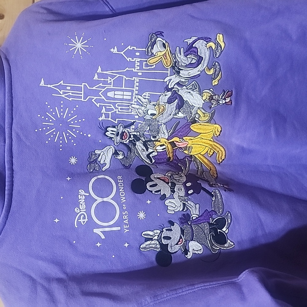 Disneyland 100 Years Of Wonder Embroidered Sweater Adult Size Medium - Picture 9 of 11